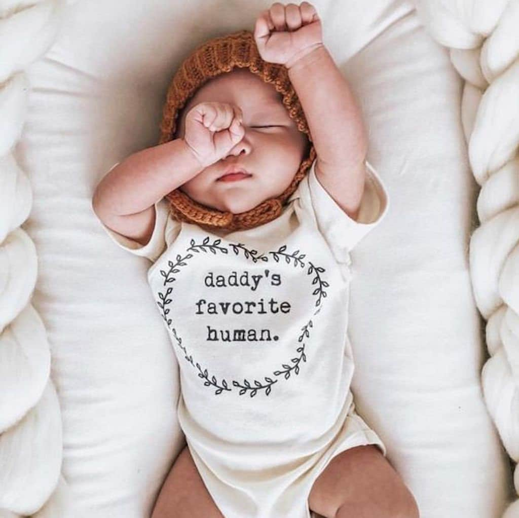 Daddy's Favorite Human Onesie®, Baby, Girl, Boy, Infant, Toddler, Newborn, Organic, Bodysuit, Outfit, One Piece, Unisex,Gender Neutral,Words