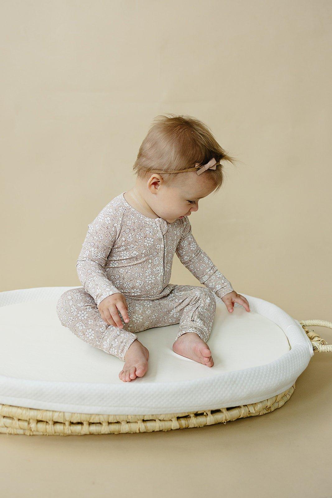 Dainty Ditsy Bamboo Zippy Romper - Little Joy Co.