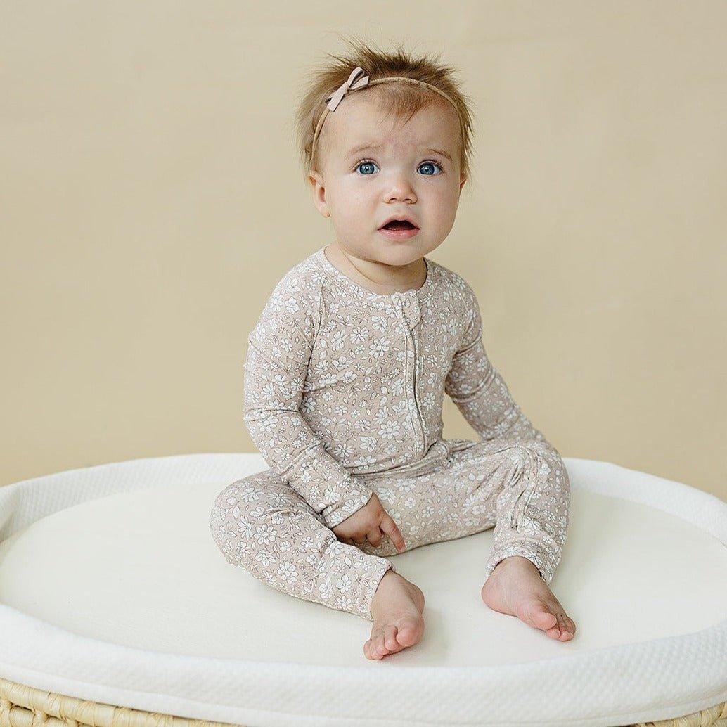 Dainty Ditsy Bamboo Zippy Romper - Little Joy Co.