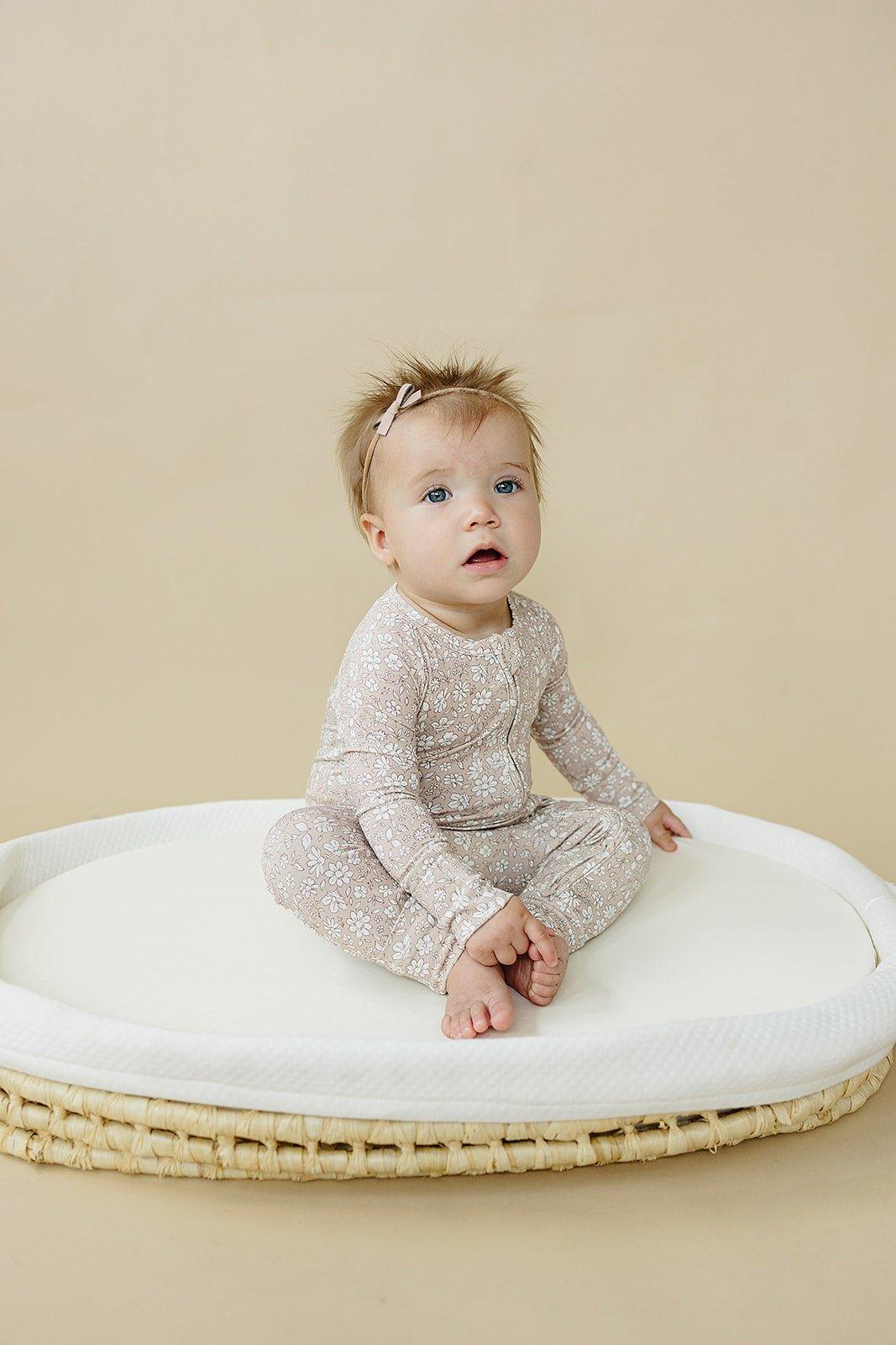 Dainty Ditsy Bamboo Zippy Romper - Little Joy Co.