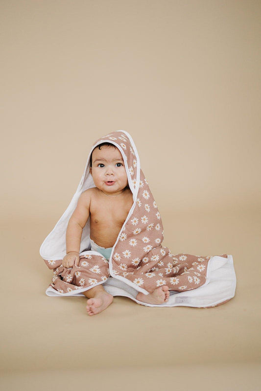 Daisy Dream Muslin Hooded Towel - Little Joy Co.