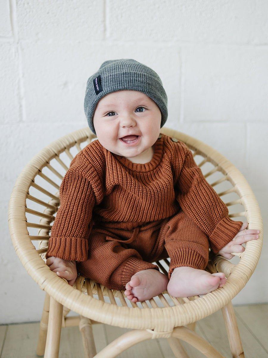 Dark Grey Mebie Baby Beanie - Little Joy Co.