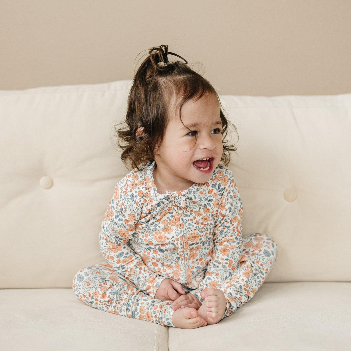 Darling Ditsy Bamboo Zippy Romper - Little Joy Co.