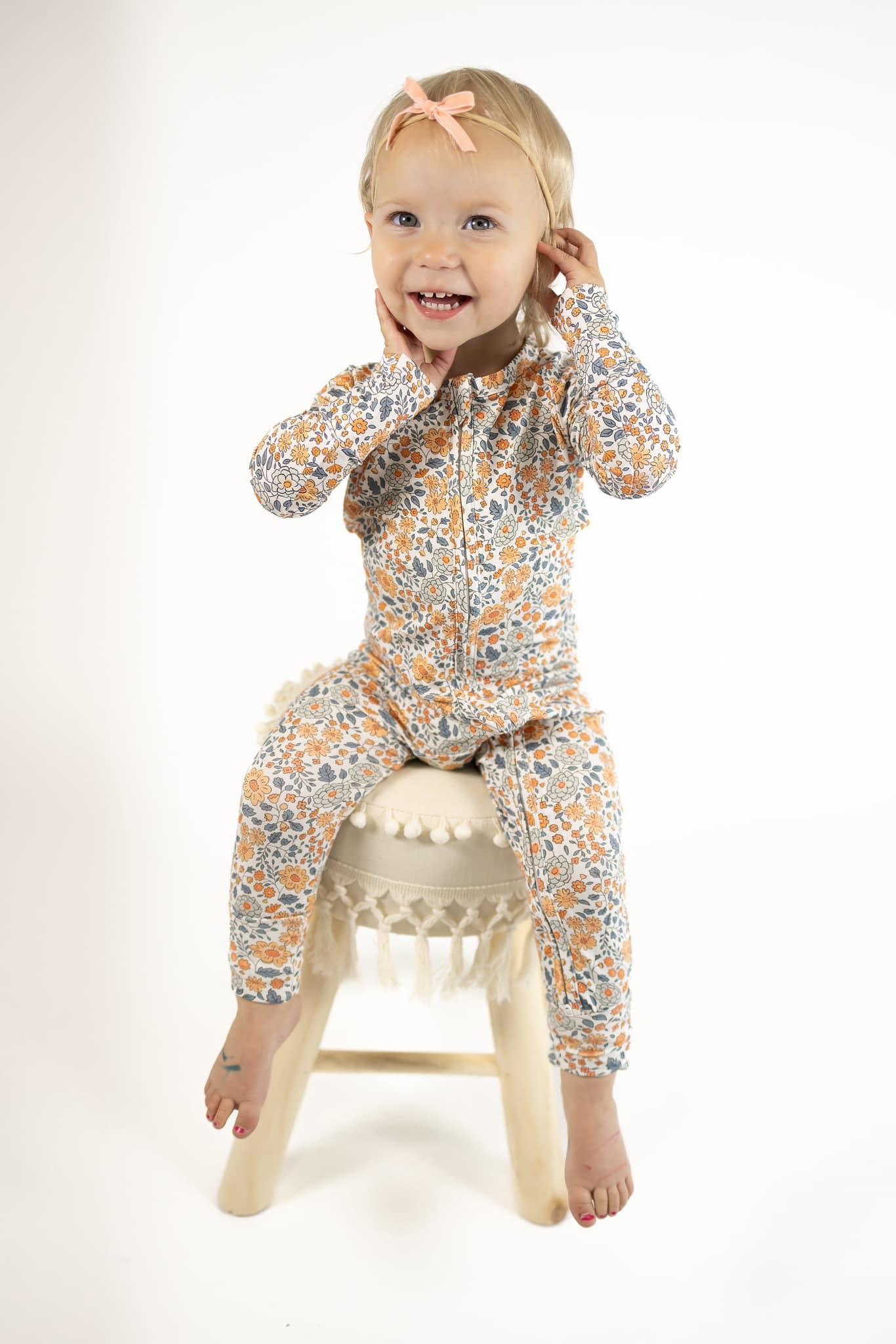 Darling Ditsy Bamboo Zippy Romper - Little Joy Co.