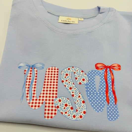 Coquette USA 4th of July Tee or Bubble Romper