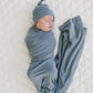 Dusty Blue Bamboo Stretch Swaddle - Little Joy Co.