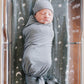 Dusty Blue Bamboo Stretch Swaddle - Little Joy Co.