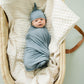 Dusty Blue Bamboo Stretch Swaddle - Little Joy Co.