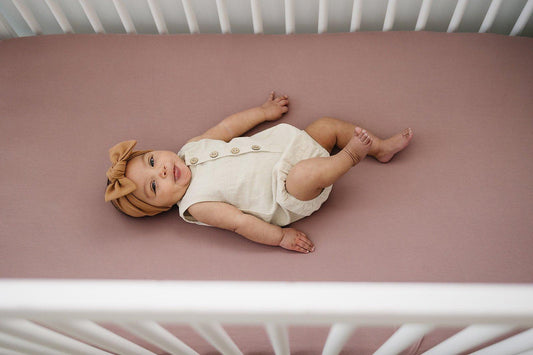 Dusty Rose Bamboo Stretch Crib Sheet - Little Joy Co.