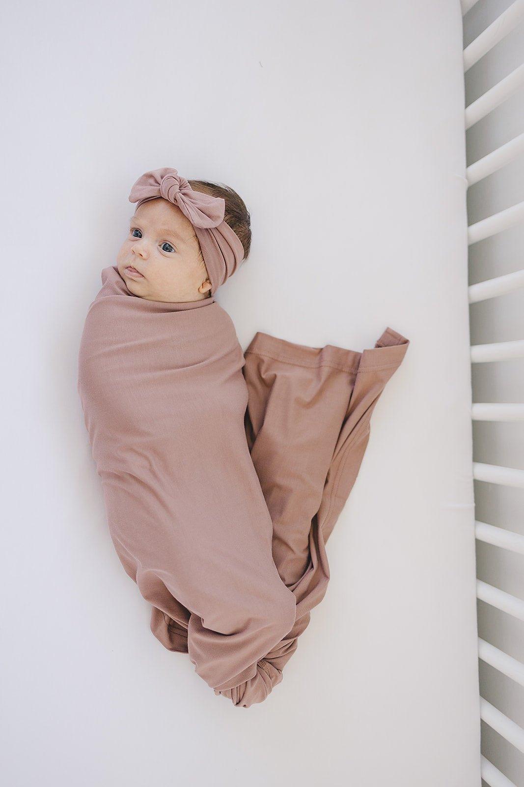 Dusty Rose Bamboo Stretch Swaddle - Little Joy Co.