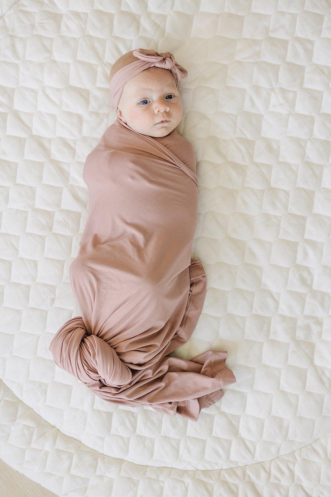 Dusty Rose Bamboo Stretch Swaddle - Little Joy Co.