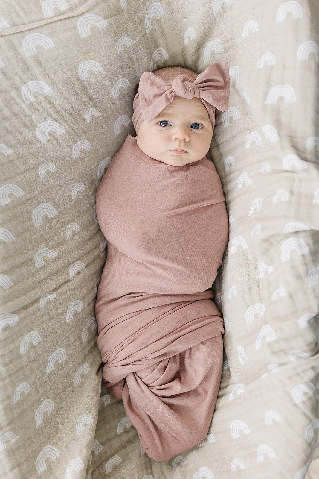 Dusty Rose Bamboo Stretch Swaddle - Little Joy Co.