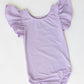 Lavender S/S Flutter Sleeve Leotard