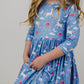 Blue Moon 3/4 Sleeve Pocket Twirl Dress