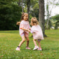 Custom Embroidered Colorblock Tee and Biker Shorts Set - Pink & Purple Set