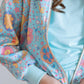 Blue Retro Unicorns Satin Jacket