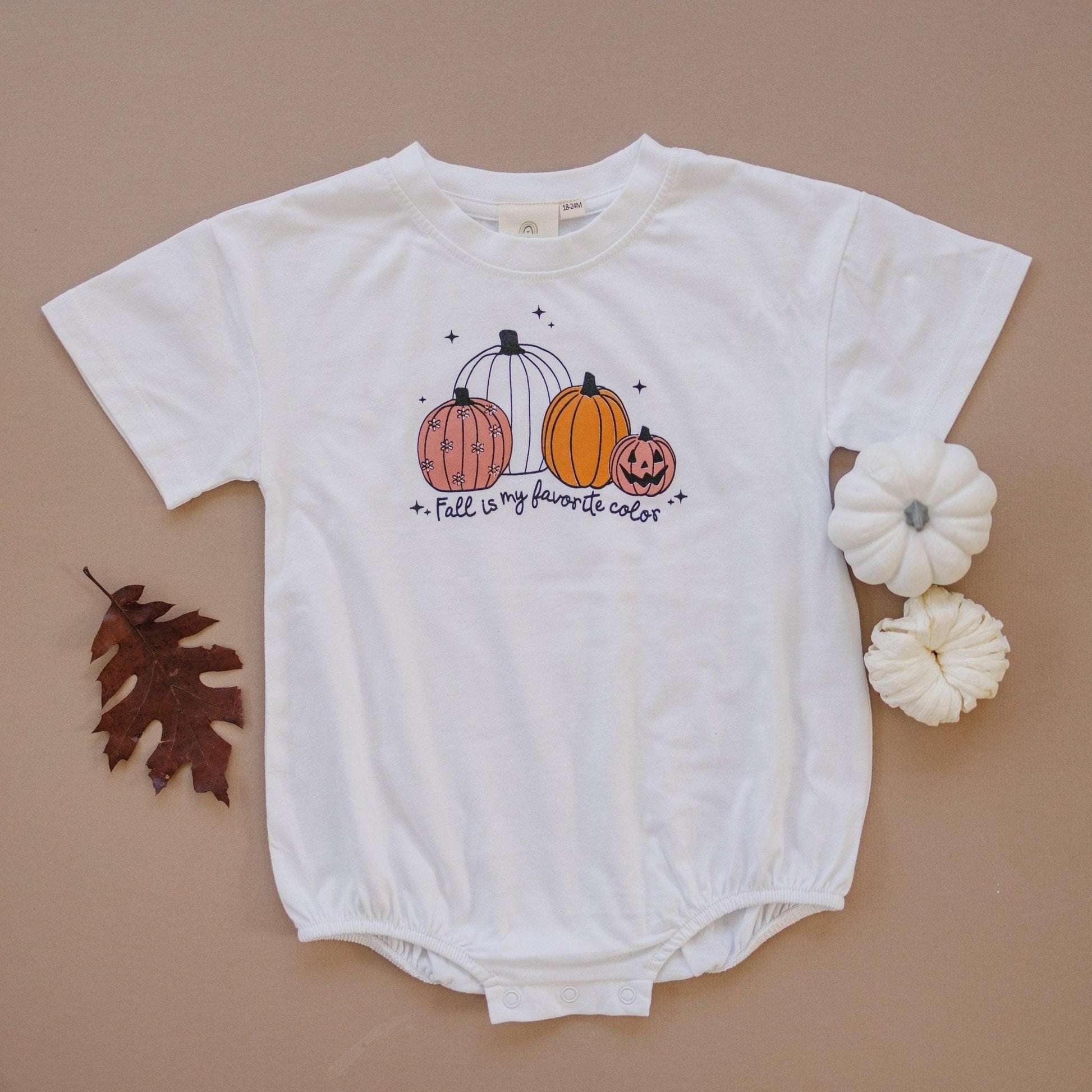 Fall Is My Favorite Color Organic Cotton T - Shirt Romper - Little Joy Co.