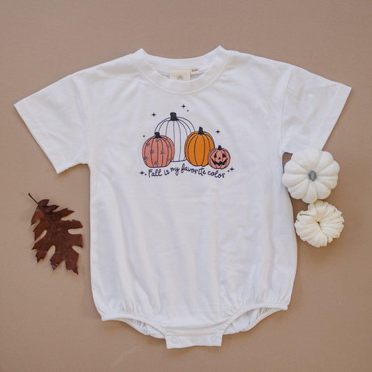 Fall Is My Favorite Color Organic Cotton T - Shirt Romper - Little Joy Co.