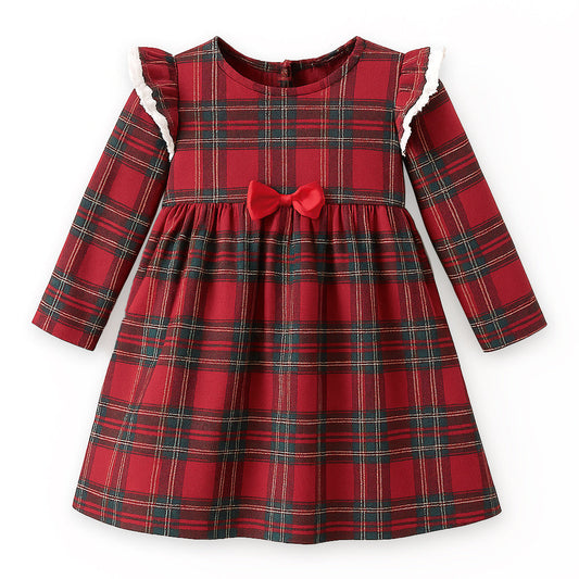 Christmas Bamboo Holiday Dress – Classic Red Tartan Plaid