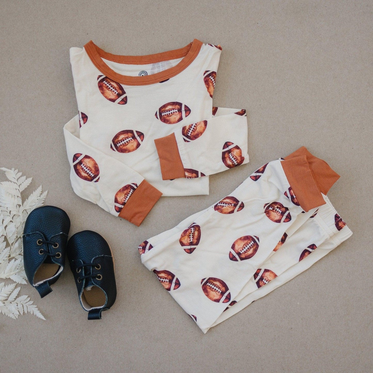 Football Print 2pc Pajama Set - Little Joy Co.