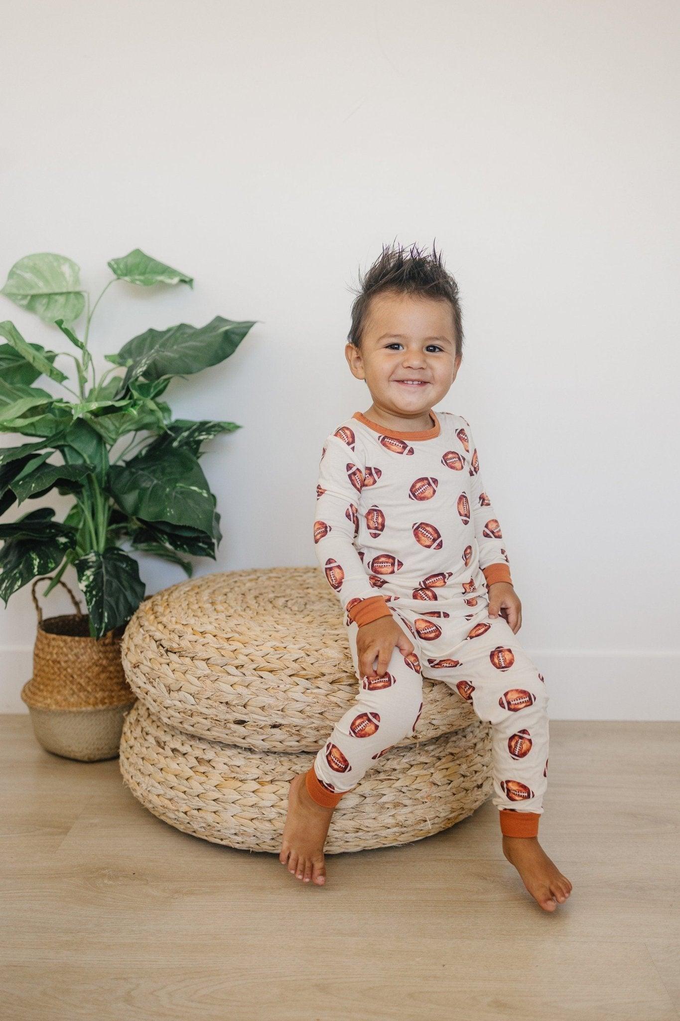 Football Print 2pc Pajama Set - Little Joy Co.