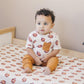 Football Print Bamboo Crib Sheet - Little Joy Co.