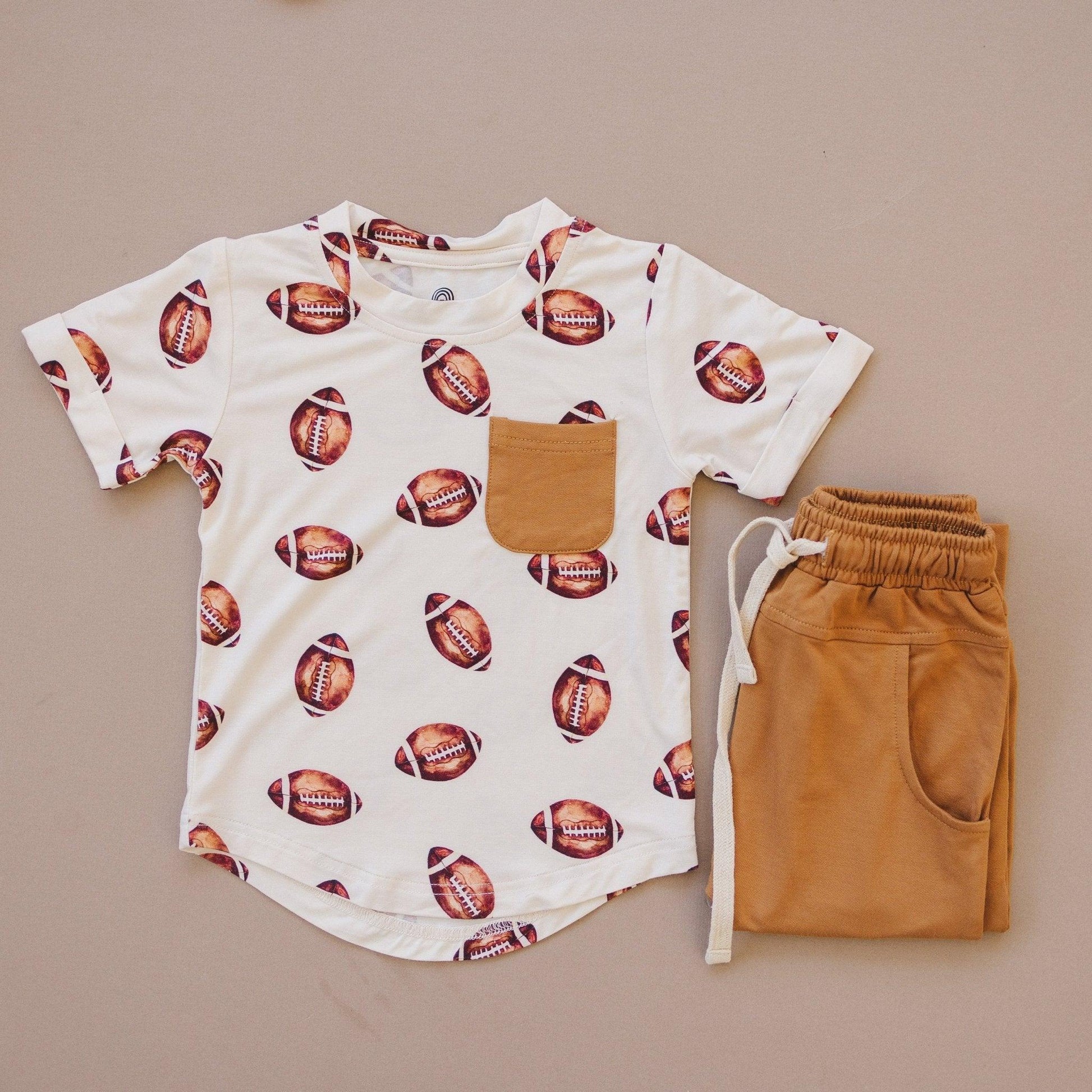 Football Print Bamboo Jogger Set - Little Joy Co.