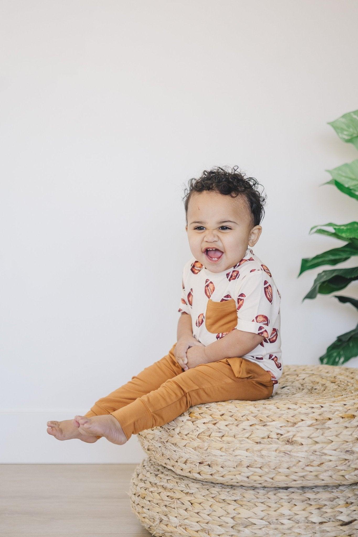 Football Print Bamboo Jogger Set - Little Joy Co.