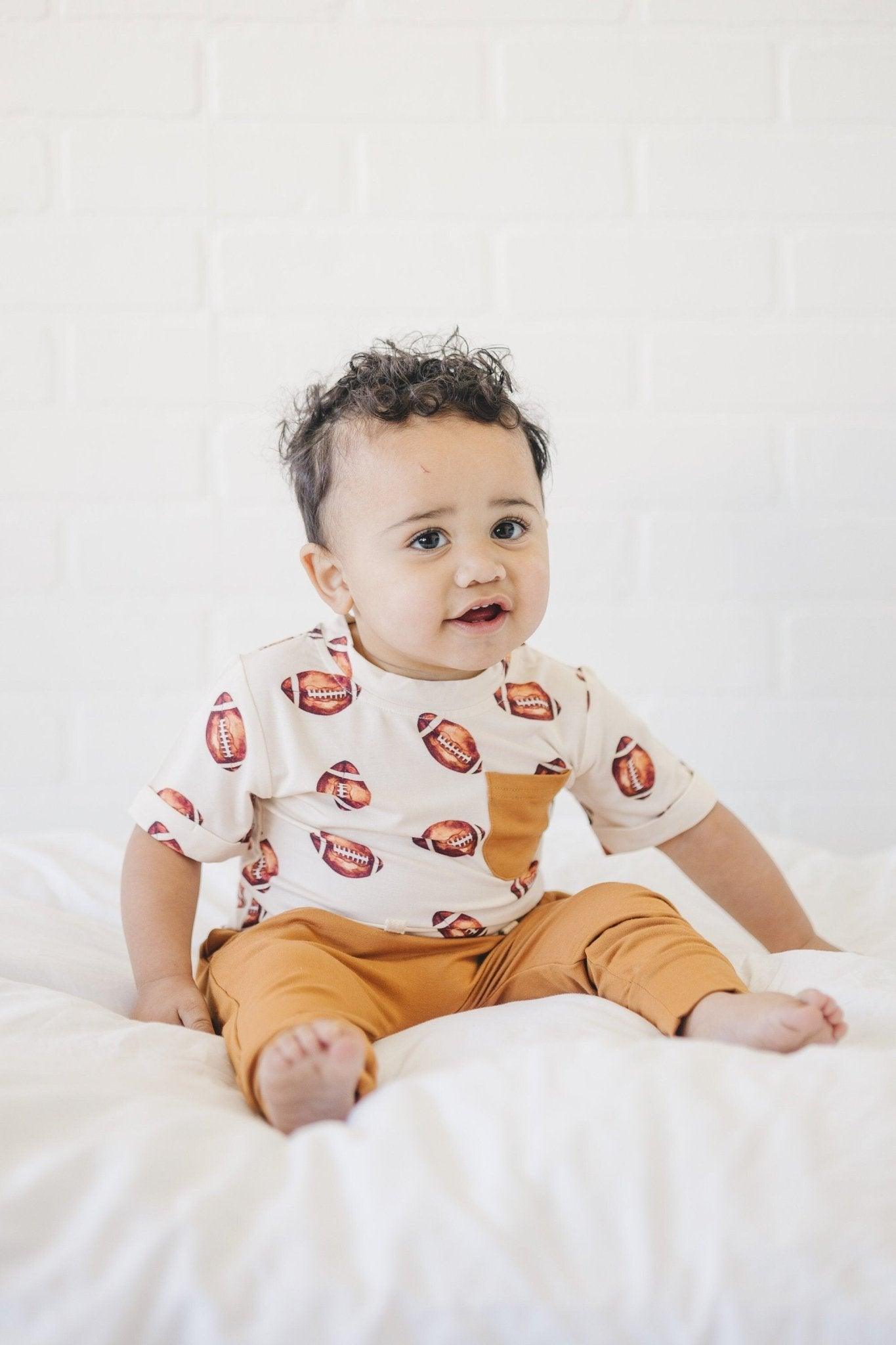 Football Print Bamboo Jogger Set - Little Joy Co.