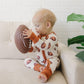 Football Print Bamboo Zippy Romper - Little Joy Co.