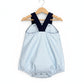Classic Navy Gingham Bubble Romper