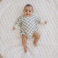 Gray Checkered Bamboo Bubble Romper - Little Joy Co.