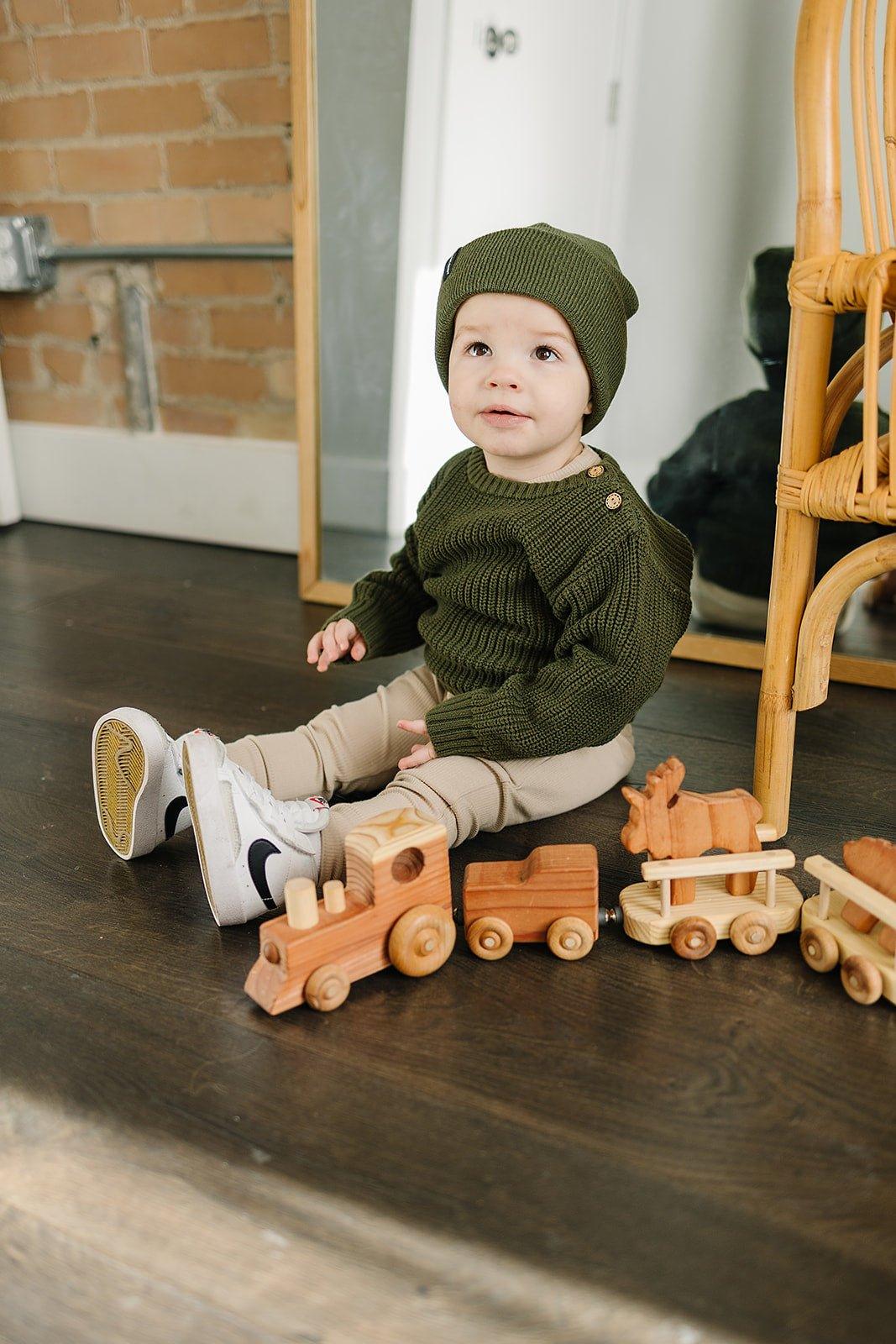 Green Mebie Baby Beanie - Little Joy Co.