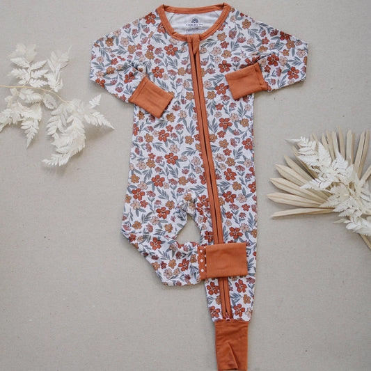 Harvest Hues Bamboo Zippy Romper - Little Joy Co.