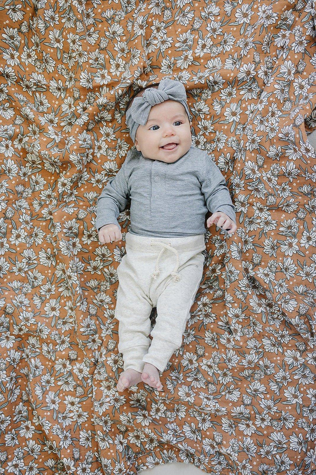 Heather Grey Bamboo Snap Long Sleeve Ribbed Bodysuit - Little Joy Co.