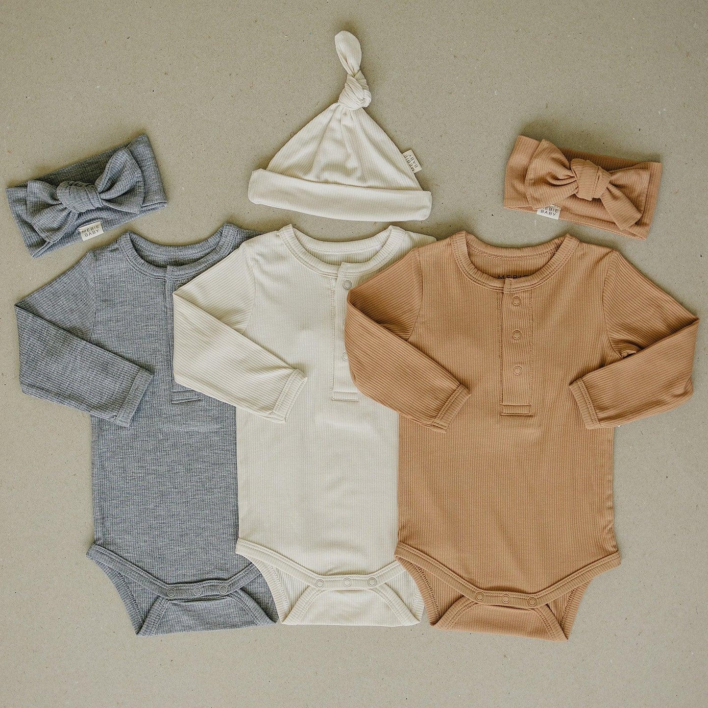 Heather Grey Bamboo Snap Long Sleeve Ribbed Bodysuit - Little Joy Co.