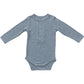 Heather Grey Bamboo Snap Long Sleeve Ribbed Bodysuit - Little Joy Co.