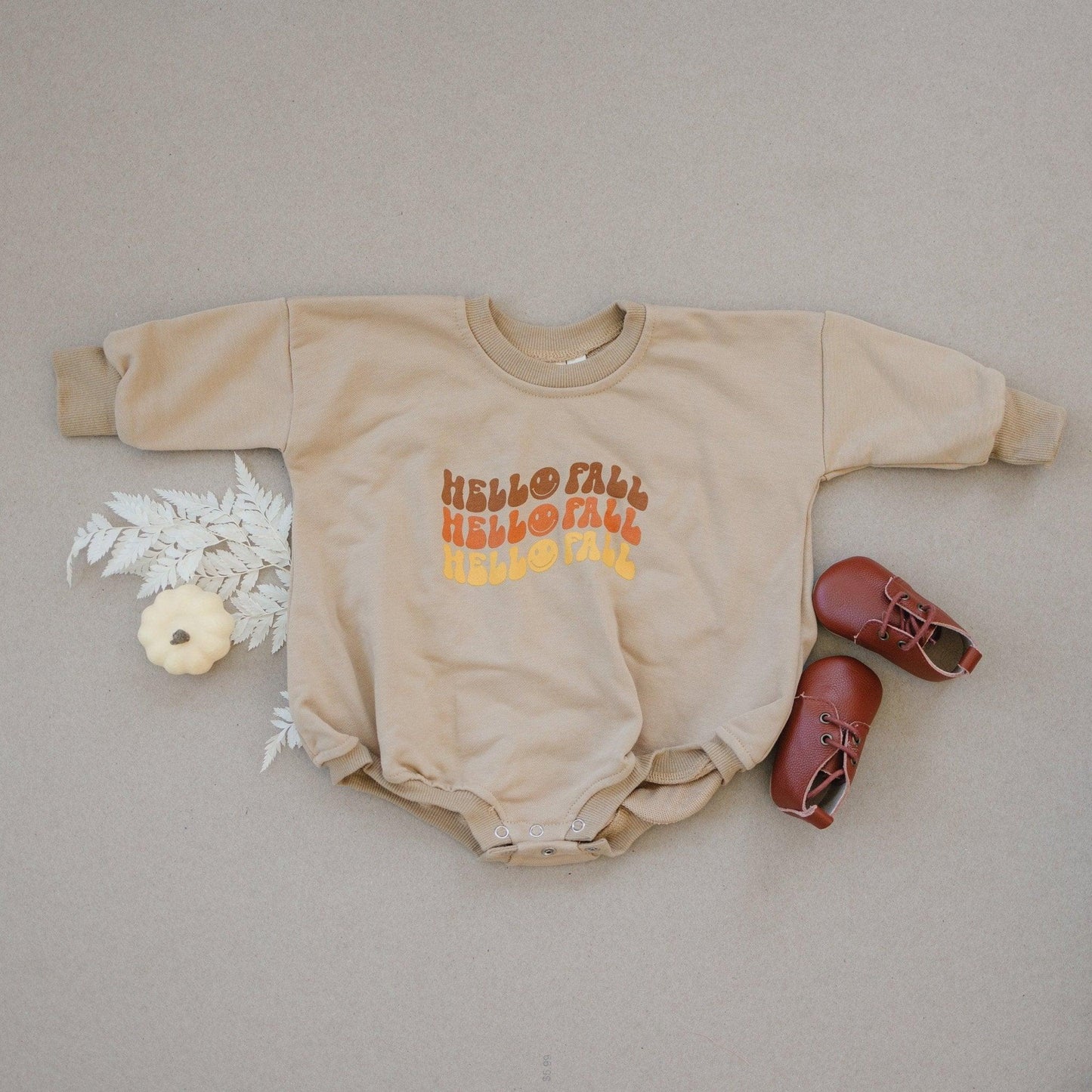 Hello Fall Sweatshirt Romper - Little Joy Co.