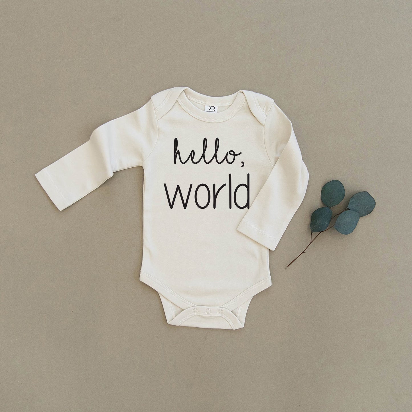 Hello World Black Organic Baby Onesie®