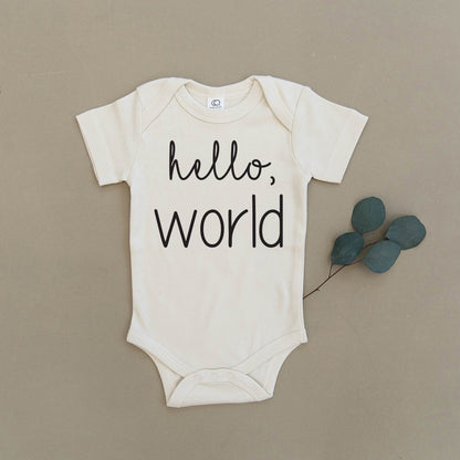 Hello World Black Organic Baby Onesie®