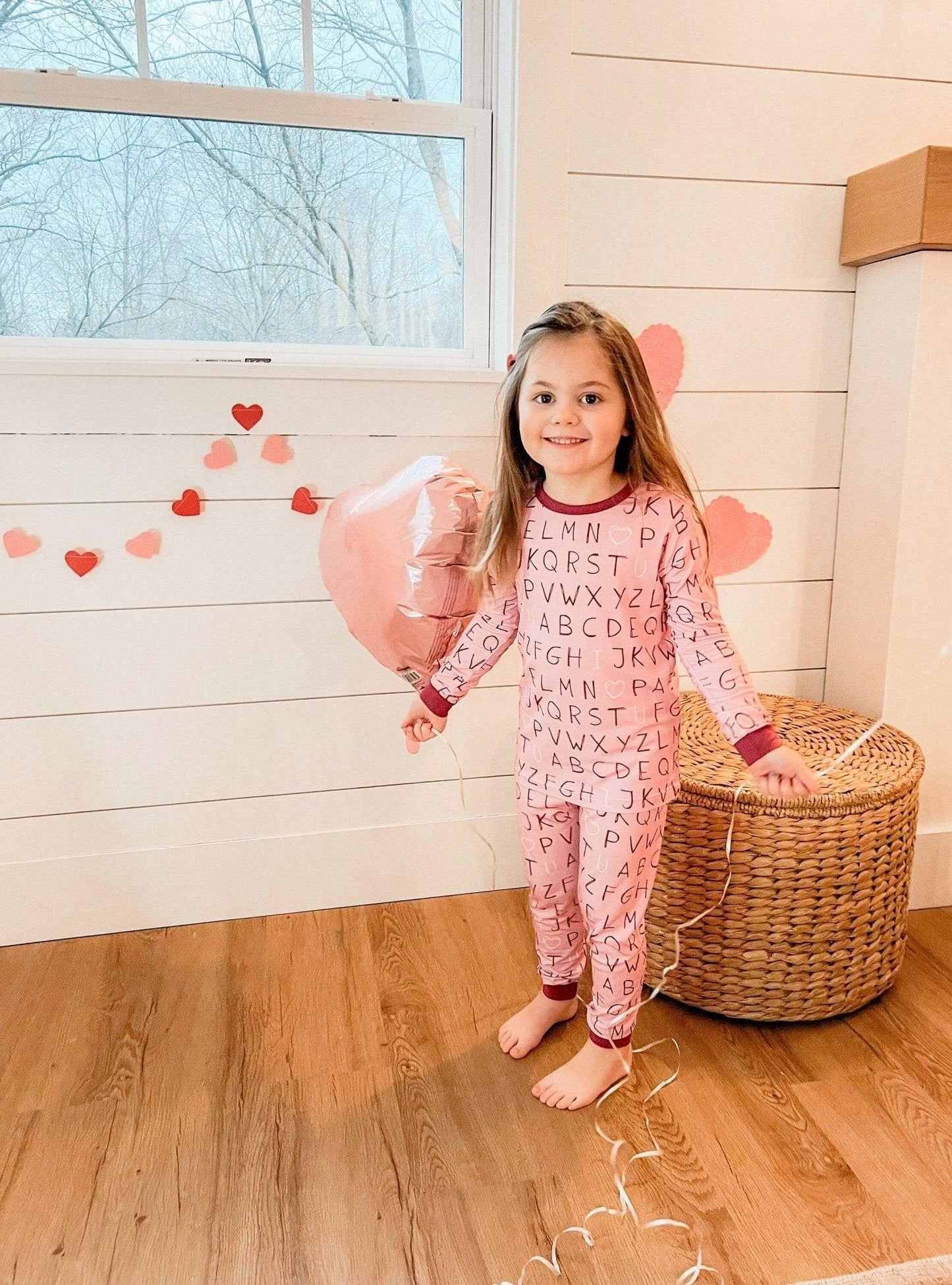 I <3 U ABC 2pc Bamboo Pajama Set - Berry - Little Joy Co.