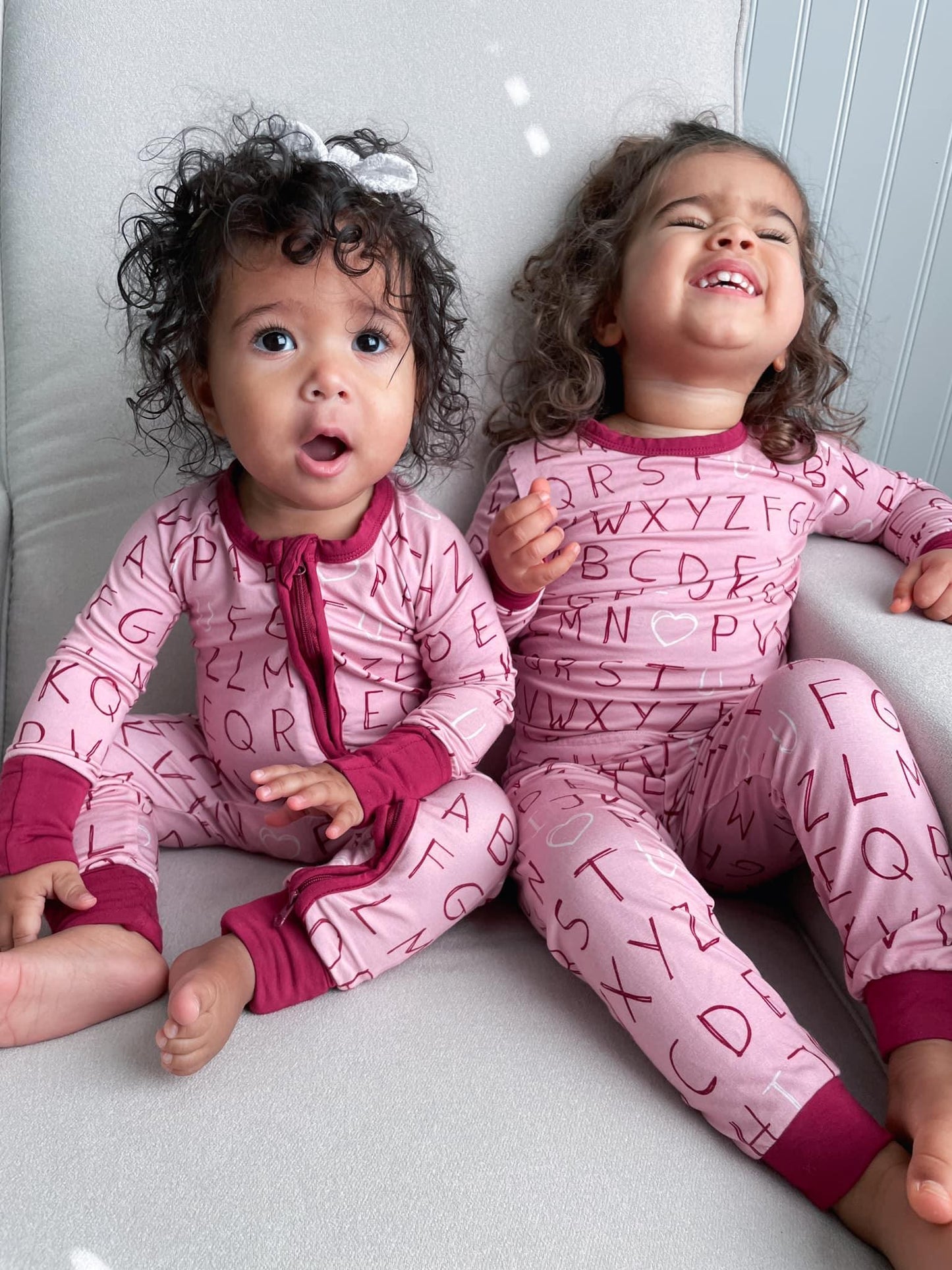 I <3 U ABC 2pc Bamboo Pajama Set - Berry - Little Joy Co.