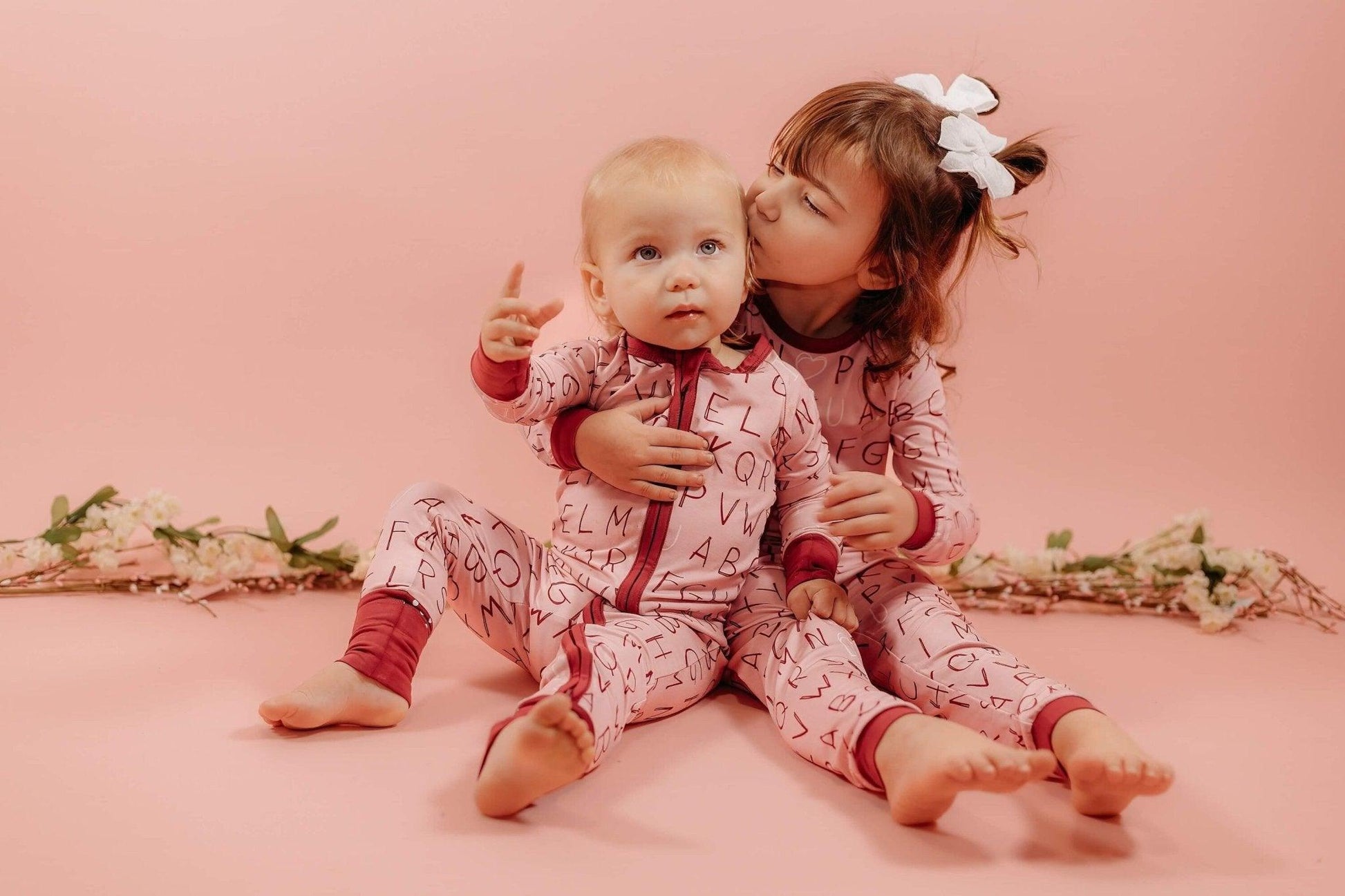 I <3 U ABC 2pc Bamboo Pajama Set - Berry - Little Joy Co.