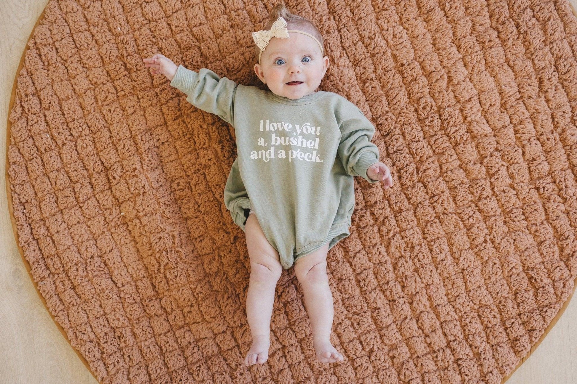 I Love You A Bushel and a Peck Sweatshirt Romper - more colors - Little Joy Co.