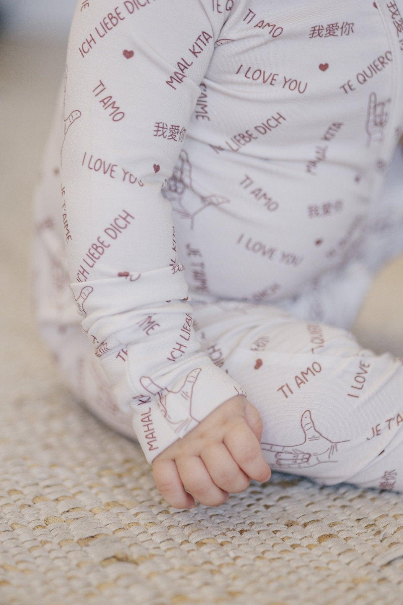 I Love You Multilingual Bamboo Zippy Romper - Little Joy Co.