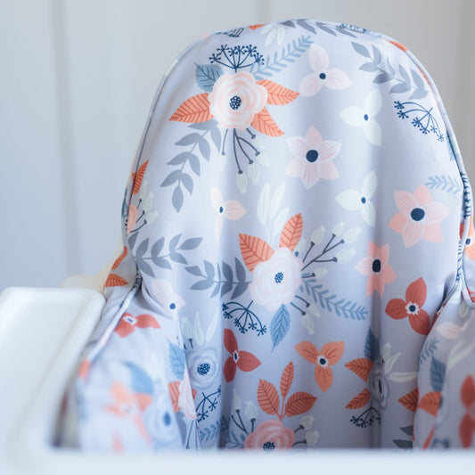 Gray Floral Cushion Cover