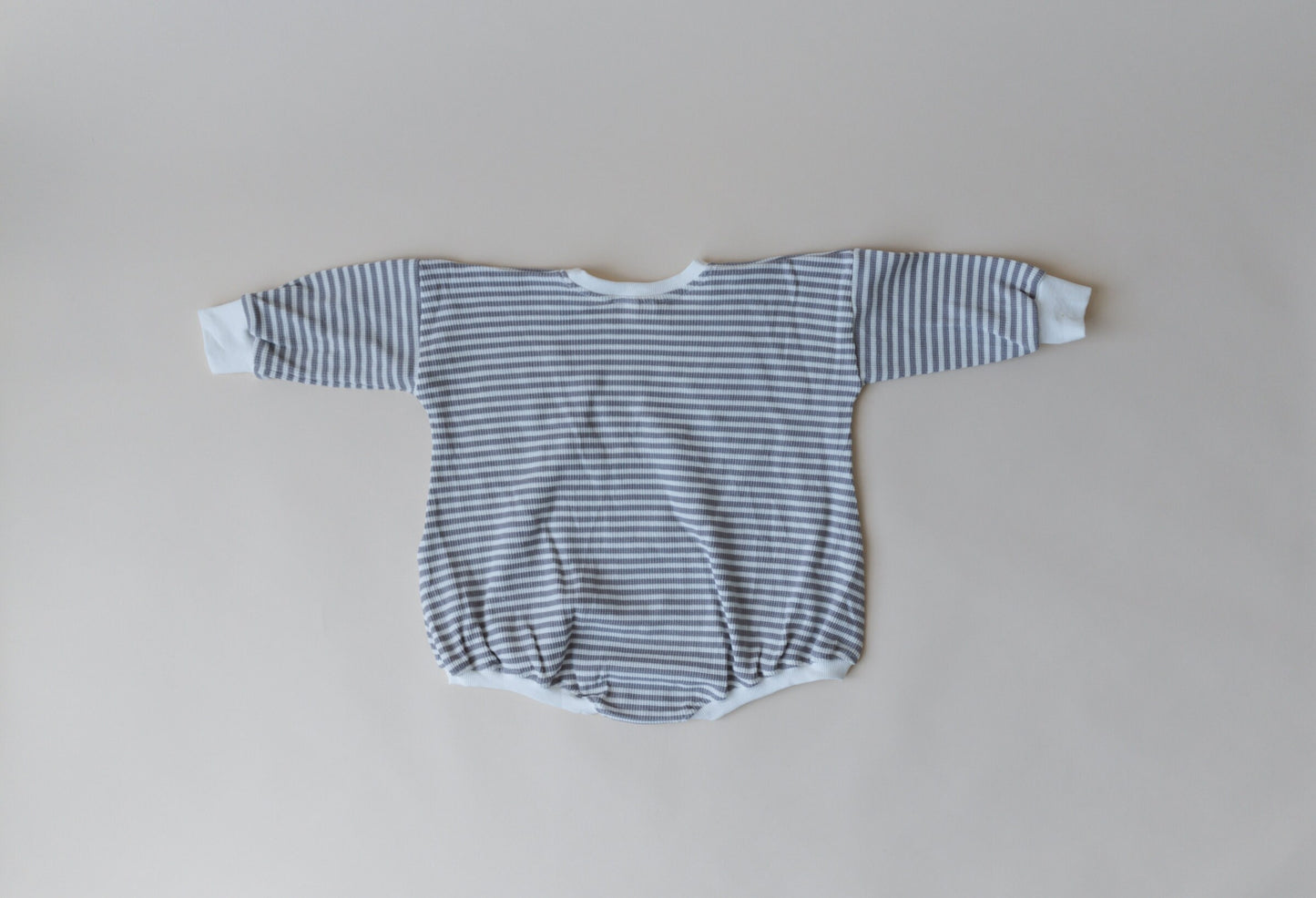 Striped Waffle Oversized Bubble Romper - Oversized Waffle-Knit Romper - Baby Boy Outfit - Baby Girl Clothes - Winter - Neutral Baby Outfit