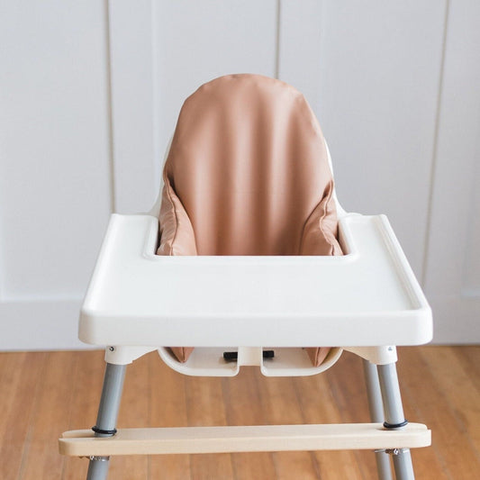 Camel Wipeable Vegan Leather Cushion Cover for the IKEA Antilop Highchair - Neutral IKEA Antilop Cushion Cover Inflatable Insert - PU Tan