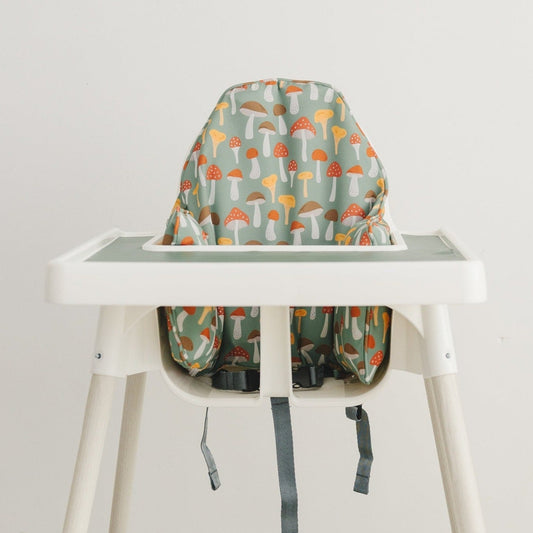 Green Mushroom Print Cushion Cover