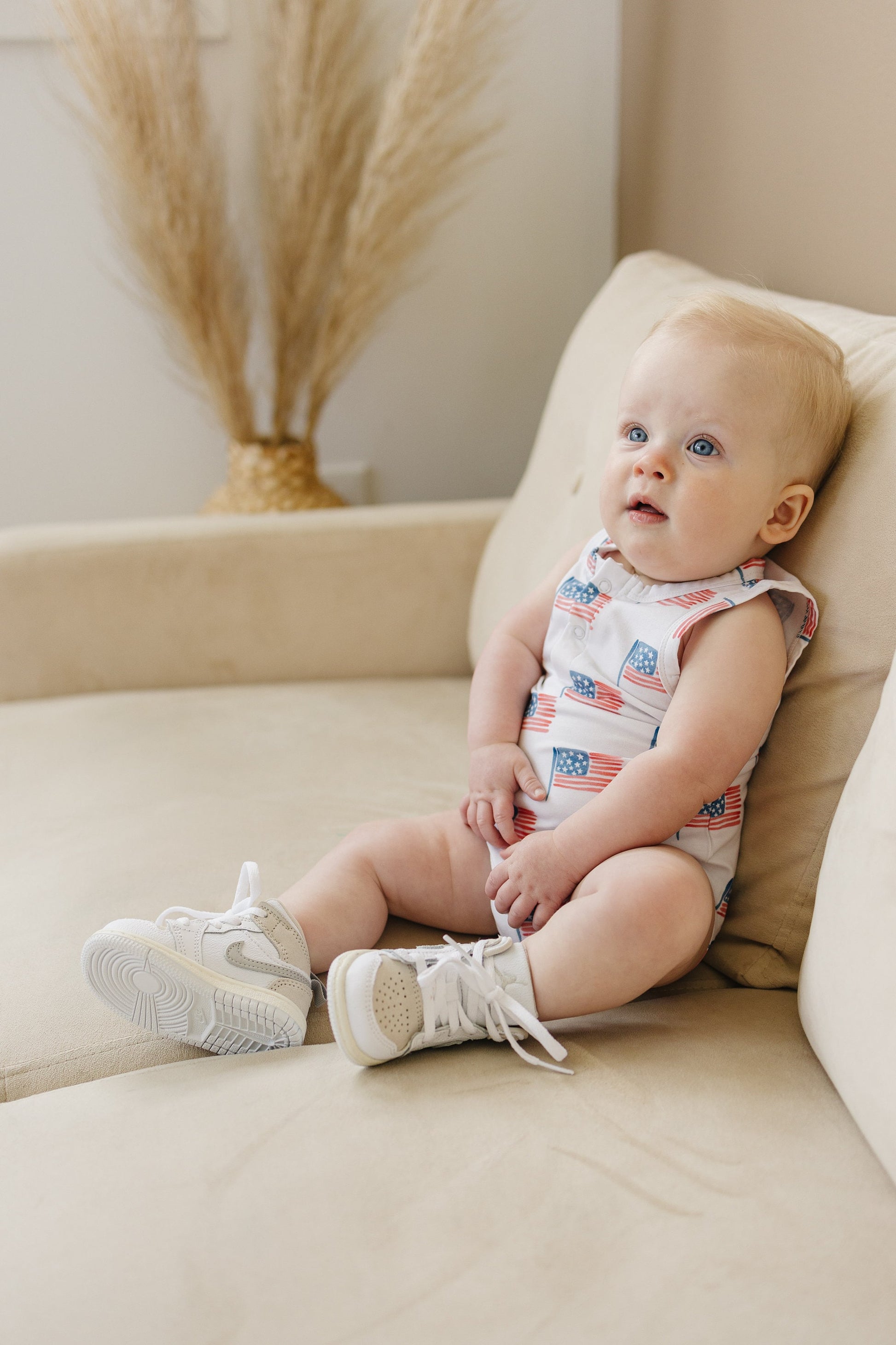 Flag Print Bamboo Romper